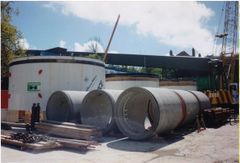 'Janice' being prepared for lowering into Alexandra Park shaft.